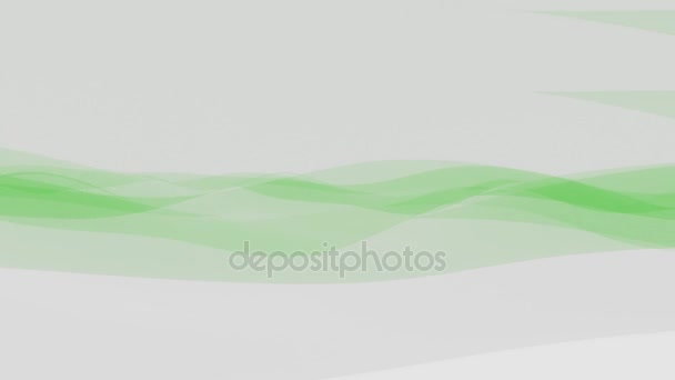 Flowing transparent green fabric or film motion background 4K animation — Stock Video