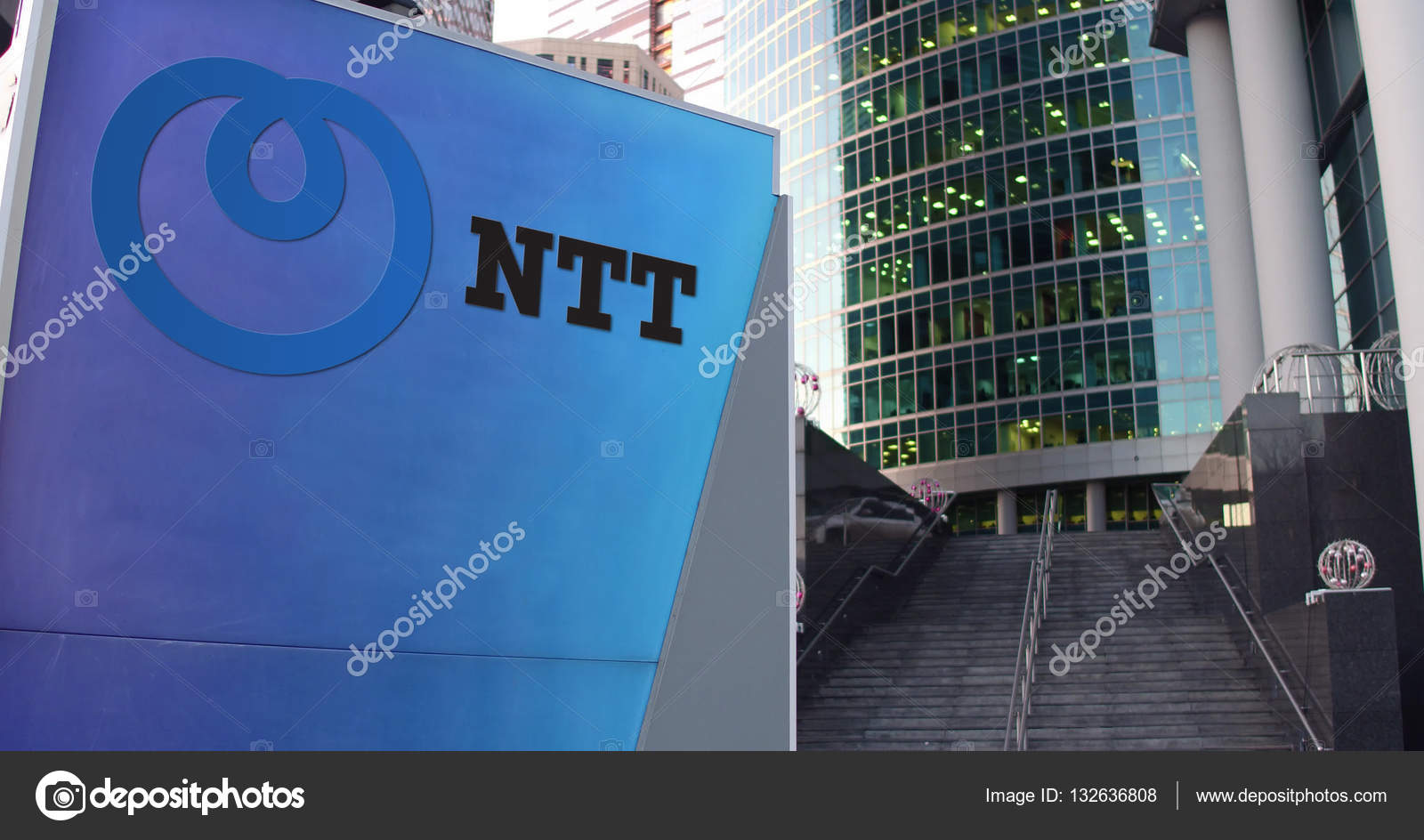 日本电报电话公司Ntt logo 街头招牌板—— 库存社论照片© alexeynovikov #132636808