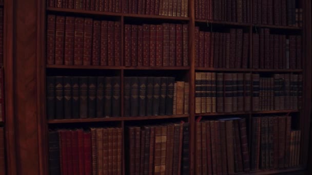 De vieux livres méconnaissables. Vidéo panoramique 4K — Video