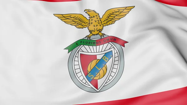 Gros plan du drapeau avec S.L. Logo du club de football Benfica — Photo