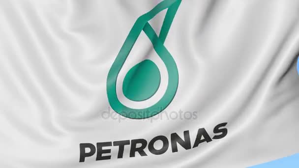 Close Up Of Waving Flag With Petroliam Nasional Berhad Petronas Logo Seamless Loop Blue Background Editorial Animation 4k Prores Video By C Alexeynovikov Stock Footage 140782764