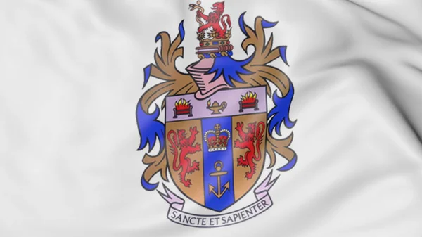 Integetett zászló királyok College London jelkép 3d rendering részlete — Stock Fotó