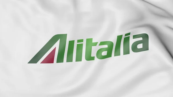Flagge schwenkend der alitalia editorial 3D rendering — Stockfoto