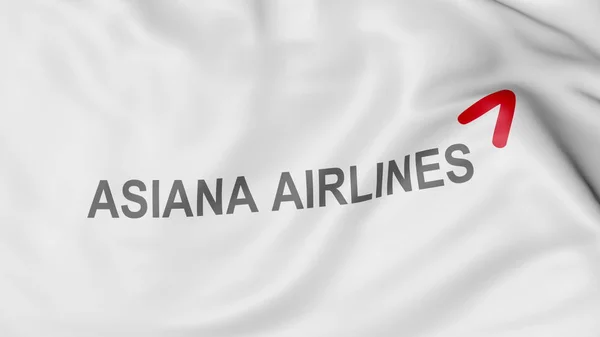 Bandeira ondulante da Asiana Airlines editorial renderização 3D — Fotografia de Stock