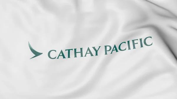 Flagge schwenkend von cathay pazifik editorial 3D rendering — Stockfoto