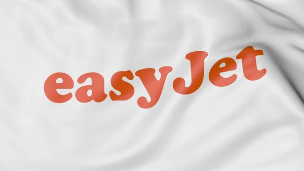 Drapeau ondulé d'EasyJet rendu éditorial 3D — Photo