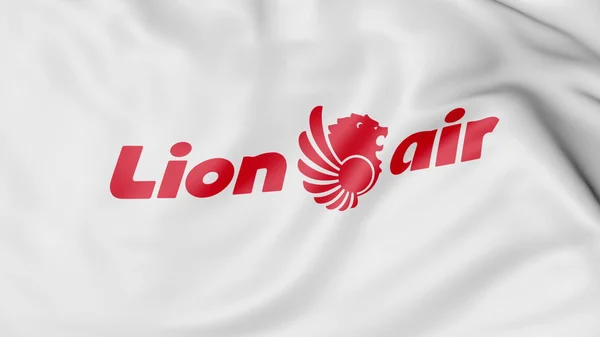 Zwaaien vlag van Lion Air redactionele 3D-rendering — Stockfoto