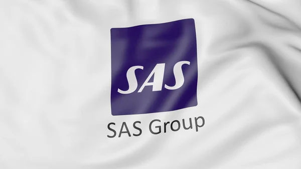 Integetett zászló az Sas-csoport szerkesztői 3d-leképezés — Stock Fotó