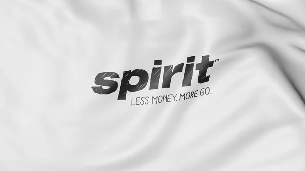 Waving flag of Spirit Airlines editorial 3D rendering — Stok Foto