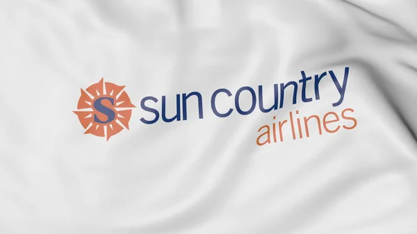Zwaaien vlag van Sun Country Airlines redactionele 3D-rendering — Stockfoto