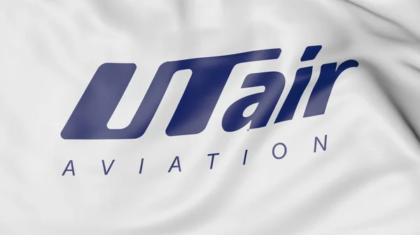 Zwaaien vlag van Utair luchtvaart redactionele 3D-rendering — Stockfoto