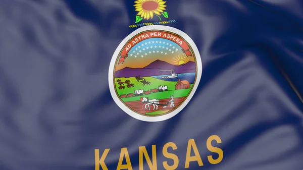 Drapeau de l'état du Kansas. rendu 3D — Photo