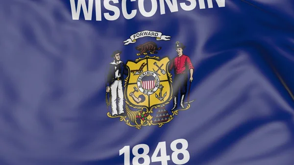 Le drapeau de l'État du Wisconsin. rendu 3D — Photo