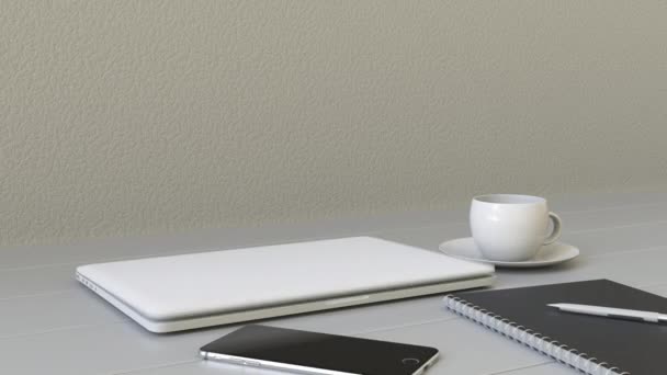 노트북 화면에 jp 모건 체이스 은행 로고와 함께 여. 현대 직장 개념 편집 4 k 클립 — 비디오