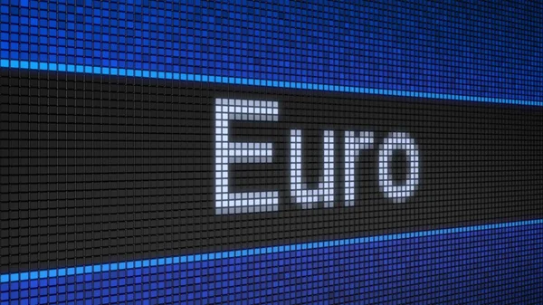 Tickertafel mit laufendem Text Euro — Stockfoto