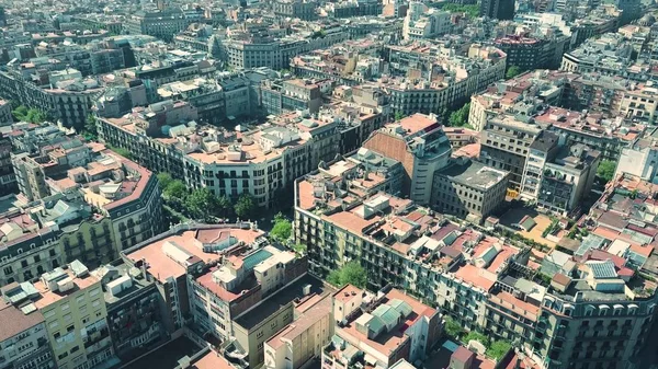 Barcelona bostadsområde block mönster Flygfoto, Spanien — Stockfoto
