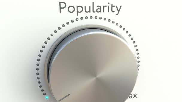 Περιστρεφόμενο κουμπί με επιγραφή δημοτικότητα. Εννοιολογική 4 k κλιπ — Αρχείο Βίντεο