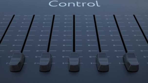 Glijdende fader met inscriptie van de controle. Conceptuele 4 k clip — Stockvideo