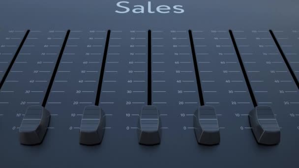 Fader deslizante con inscripción de ventas. Clip conceptual 4K — Vídeos de Stock