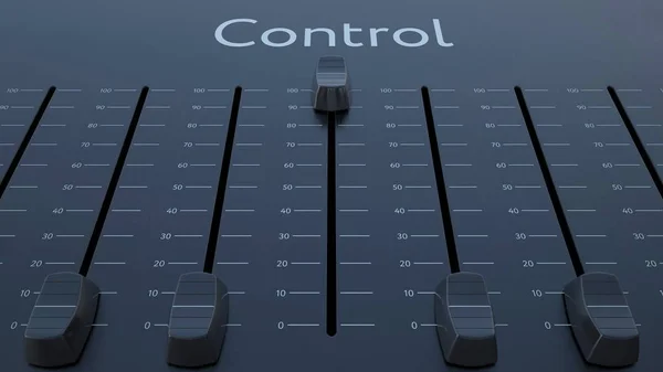 Schiebefader mit Kontrollbeschriftung. konzeptionelle 3D — Stockbild Schiebefader mit Kontrollbeschriftung. konzeptionelles 3D-Rendering — Stockfoto