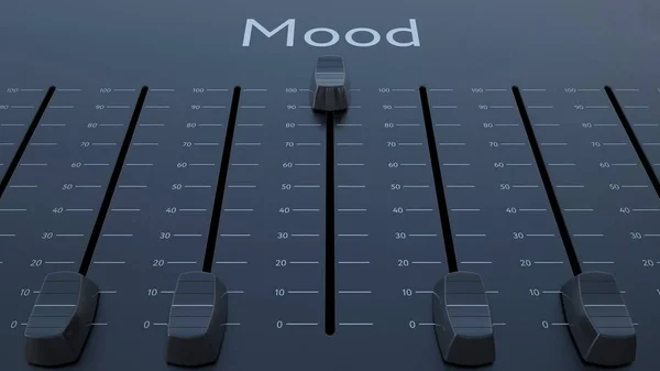 Schiebefader mit Stimmungsaufschrift. konzeptionelle 3D — Stockbild Schiebefader mit Stimmungsaufschrift. konzeptionelles 3D-Rendering — Stockfoto