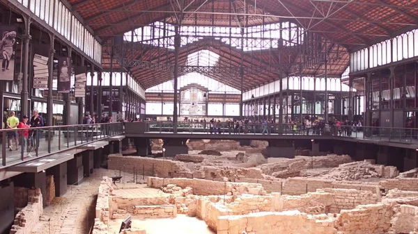 BARCELONA, SPAGNA - 15 APRILE 2017. Resti di un'antica città. El Born centro culturale — Foto Stock