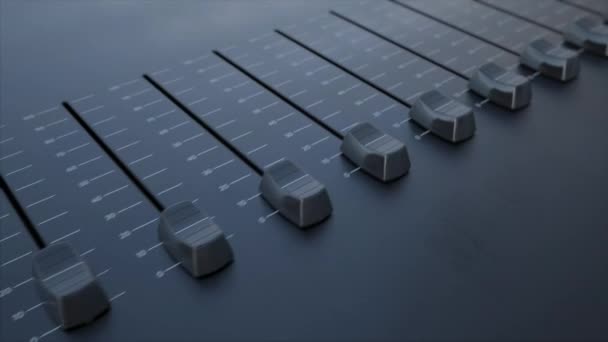 Multiple sliding faders on a panel with sales inscription. Conceptual 4K clip — Stock Video
