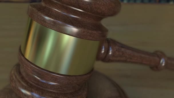 Rechters hamer en blok met inscriptie van de Court Of Appeal. 4 k-clip — Stockvideo