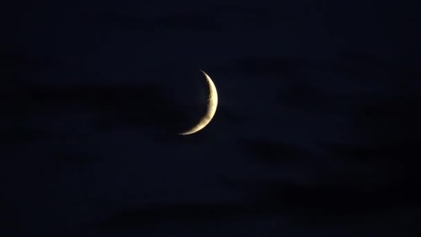 Αποτρίχωση φεγγάρι να πάρει σκιάζεται από τα σύννεφα, τη νύχτα. πάροδο του χρόνου 4 k — Αρχείο Βίντεο