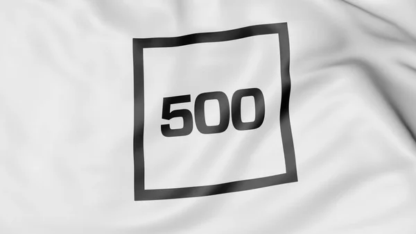 Acenando bandeira com 500 Startups logotipo. Renderização 3D editorial — Fotografia de Stock