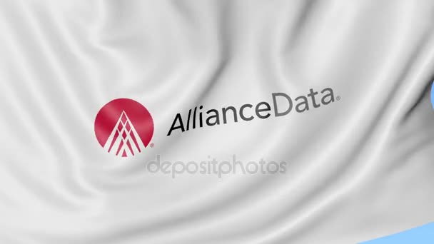 Drapeau avec logo Alliance Data. Seamles boucle 4K animation éditoriale — Video