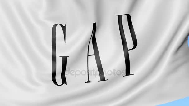 Gap Inc logolu bayrak sallıyor. Seamles döngü 4k editoryal animasyon — Stok video