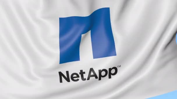 Flagge mit Netapp-Logo. seamles loop 4k redaktionelle Animation — Stockvideo