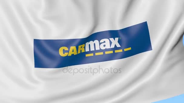 Drapeau avec logo Carmax. Seamles boucle 4K animation éditoriale — Video