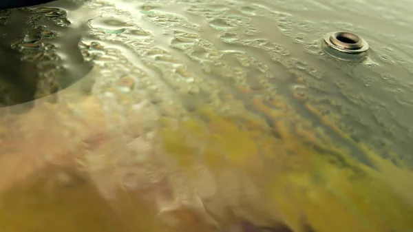 Boiling food under glass pan cover. Close-up shot — Stock Photo, Image