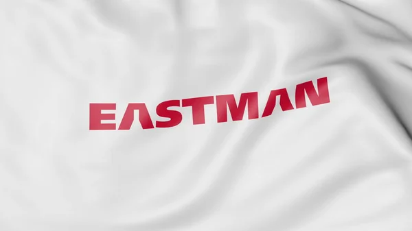 Bandiera sventolante con logo della Eastman Chemical Company. Rendering editoriale 3D — Foto Stock