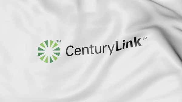 Bandiera sventola con logo CenturyLink. Rendering editoriale 3D — Foto Stock