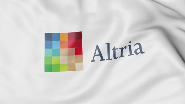 Flagge mit Altria-Logo. redaktionelles 3D-Rendering — Stockfoto