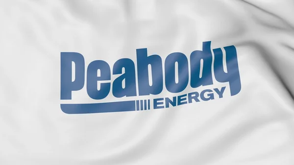 Wapperende vlag met Peabody Energy-logo. Redactioneel 3D-rendering — Stockfoto