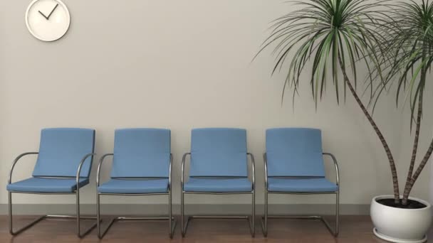 Sala de espera en el consultorio del reumatólogo. Concepto de práctica médica. Clip 4K — Vídeos de Stock