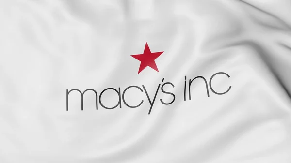 Acenando bandeira com logotipo Macys Inc. Renderização 3D editorial — Fotografia de Stock