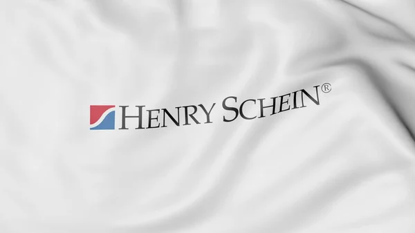 Fahnenschwenken mit Henry-Schein-Logo. redaktionelles 3D-Rendering — Stockfoto