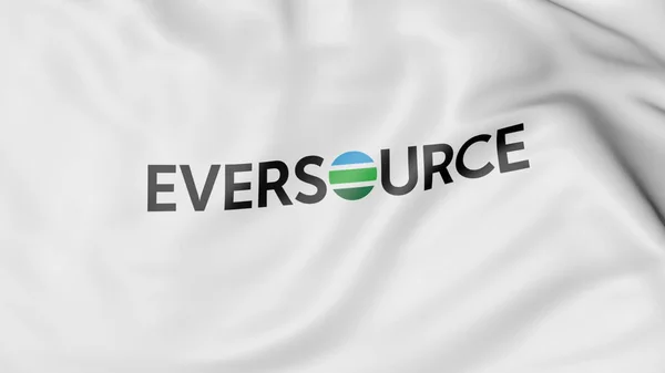 Размахивание флагом с логотипом Eversource Energy. Редакционная 3D рендеринг — стоковое фото