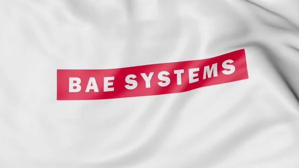 Bae Systems Plc logolu bayrak sallıyor. Editoryal 3d render — Stok fotoğraf
