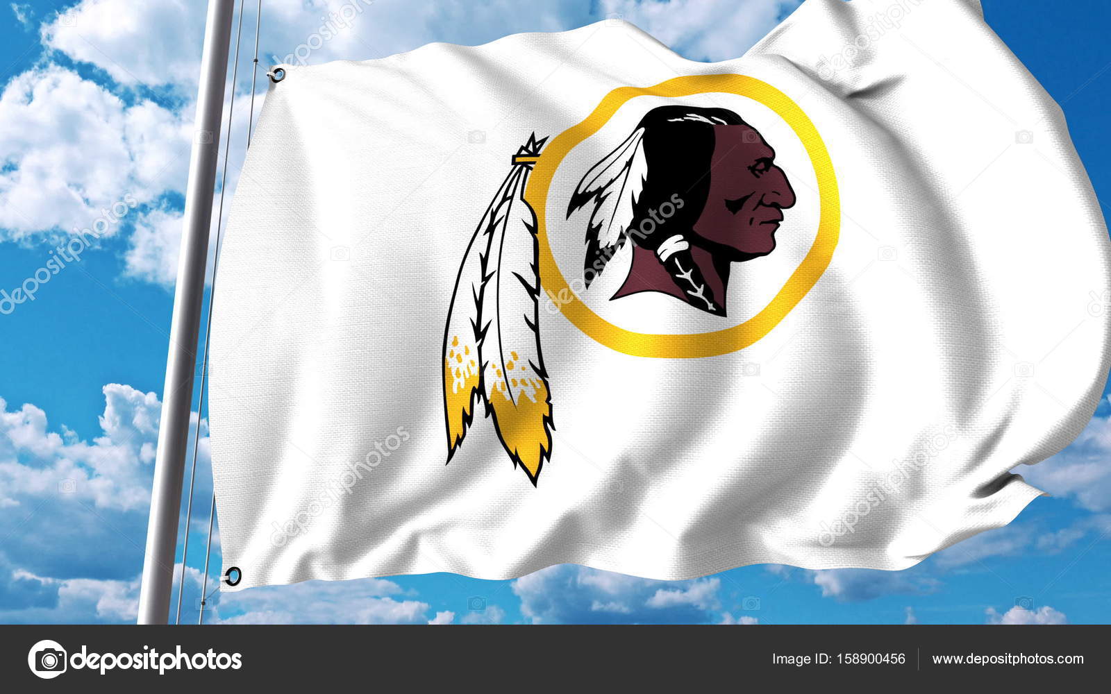 Waving Flag With Washington Redskins Professional Team Logo Editorial 3d Rendering Stock Editorial Photo C Alexeynovikov 158900456