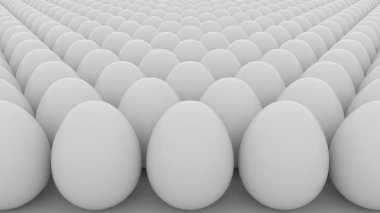 Eggs. Order, start, equality or sameness concepts. 3D rendering clipart