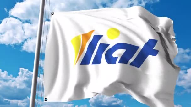 Waving flag with Liat logo. 4K editorial clip — Stock Video