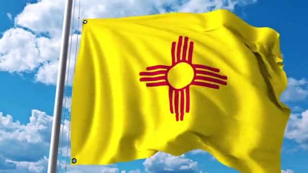 Wapperende vlag van New Mexico. 4 k-clip — Stockvideo
