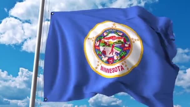 Wapperende vlag van Minnesota. 4 k-clip — Stockvideo