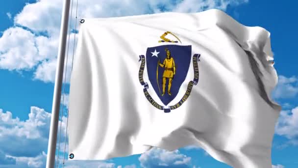 Vink med Massachusetts flag. 4K klip – Stock-video